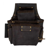 OX Pro Oil Tanned Leather Fastener Pouch with Right Handed Hammer Holder Ox Tools