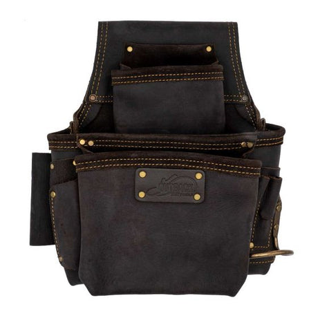 OX Pro Oil Tanned Leather Fastener Pouch with Right Handed Hammer Holder Ox Tools