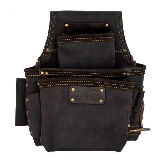 OX Pro Oil Tanned Leather Fastener Pouch with Right Handed Hammer Holder Ox Tools