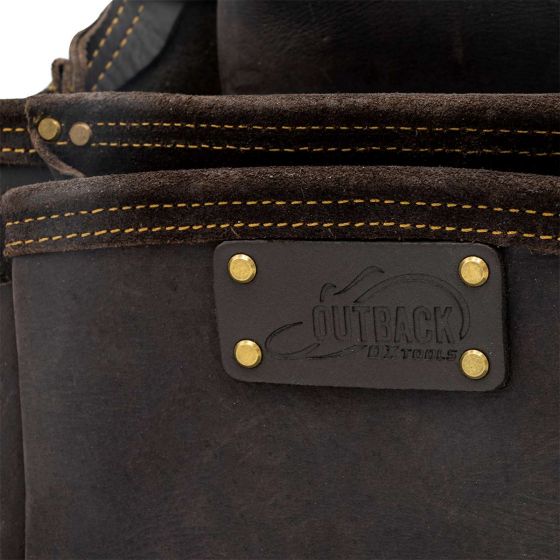 OX Pro Oil Tanned Leather Fastener Pouch with Right Handed Hammer Holder Ox Tools