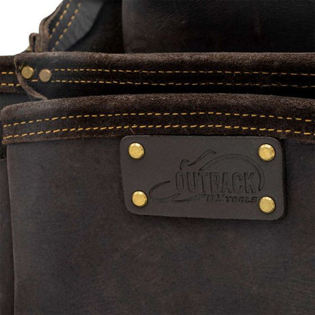 OX Pro Oil Tanned Leather Fastener Pouch with Right Handed Hammer Holder Ox Tools