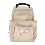 OX Pro White Leather 10-Pocket Tool Pouch w/ Speed Square Pocket Ox Tools
