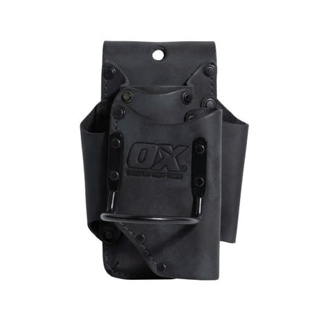 OX Ultimate Leather & Nylon Hammer Holder w/ Utility Knife Pocket w/ Kevlar Reinforcement Ox Tools
