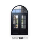 Pallas Double door sku-38188334842049 Custom Iron Door Pros 72 x 81 Frosted Black
