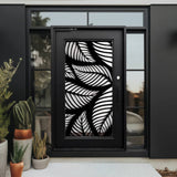 Palmier Pivot Door sku-42734987641025 Custom Iron Door Pros 48" x 81" Matte Black Clear Glass