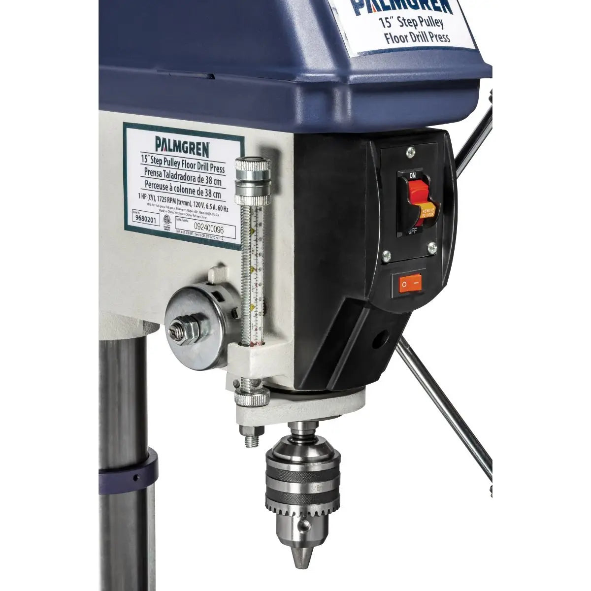 15" 16-Speed Floor Step Pulley Drill Press Palmgren