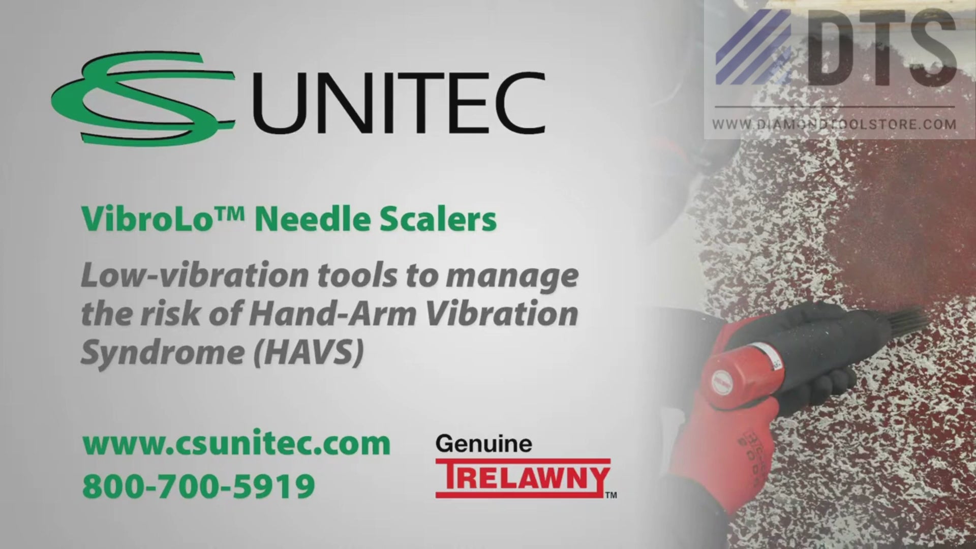 Needle Scalers with Integrated Vacuum Shroud CS Unitec Diamond Tool