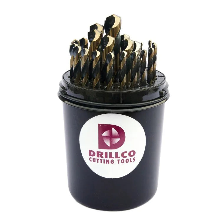 Drillco 400NW29 High Speed Steel Black & Gold Jobber Drill Bits Set 29 PC Diamond Tool Store