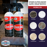 Granite Cleaner & Sealer Kit With Free Microfiber Cloth 24oz Clean-eez