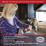 Granite Cleaner & Sealer Kit With Free Microfiber Cloth 24oz Clean-eez