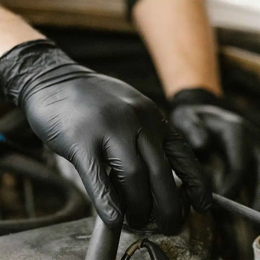 ShuBee Black Gauntlet Silver Edition Black Nitrile Gloves ShuBee