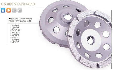 Single Row Grinding Cup, Standard, CS30N Diamond Tool Store