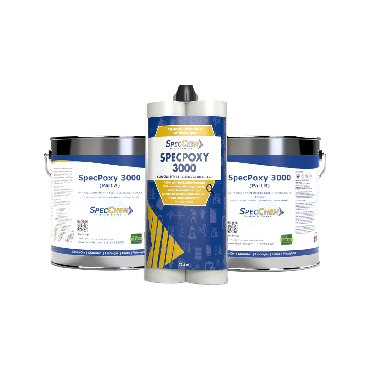 Specpoxy 3000 Astm 881 Compliant Hi-Mod, Gel Viscosity Epoxy SpecChem