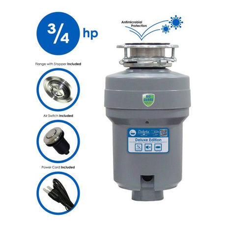 Tyvora .75 hp Garbage Disposal Universal Fit Dakota Sinks