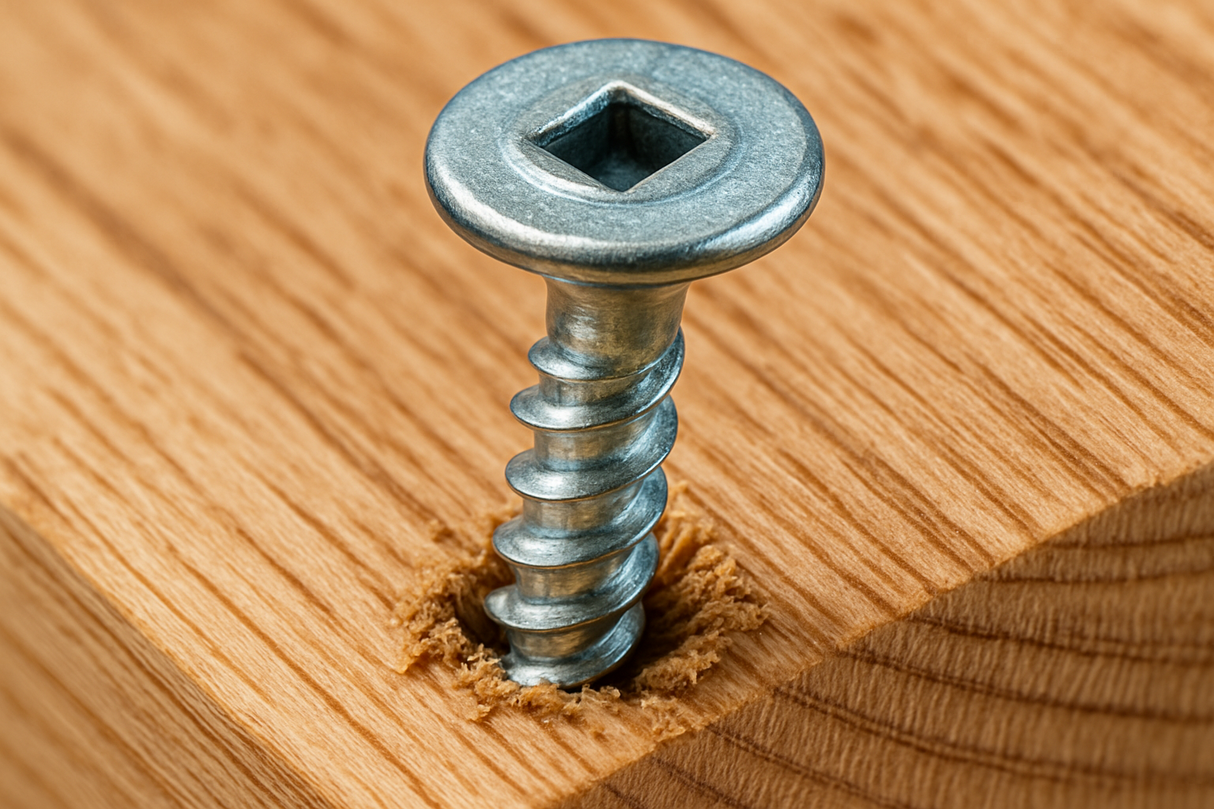 LOK WOOD SCREWS- SQUARE ROUND WASHER COARSE TYPE 17 (Zinc) Daggerz