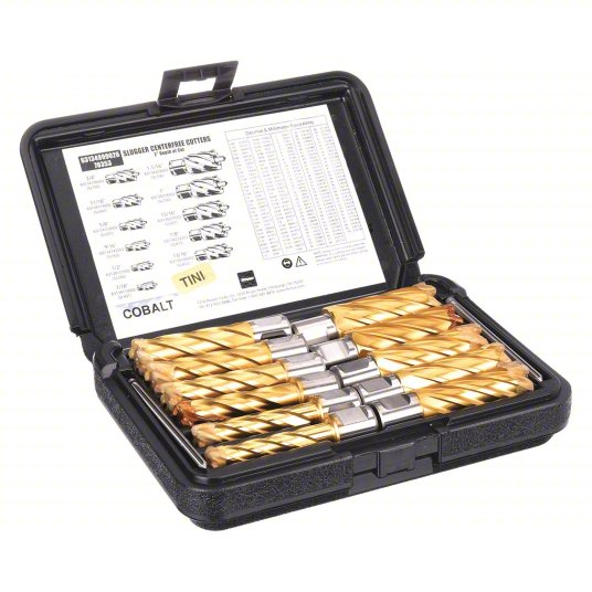 FEIN Slugger 11-Piece Cutter Set 7/16 in to 1-1/16 in - 3/4 in Straight Shank 63134999028 FEIN Cobalt TiN Coated 2 in
