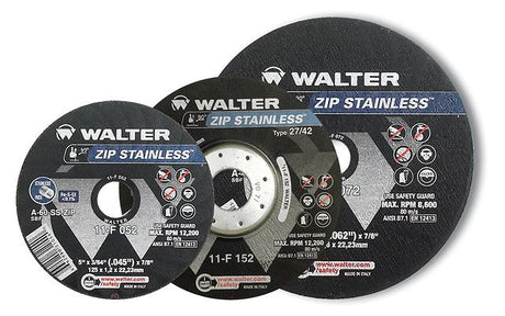 ZIP STAINLESS Cut-Off Abrasive Wheels - Pack of 25 Walter Surface Technologies
