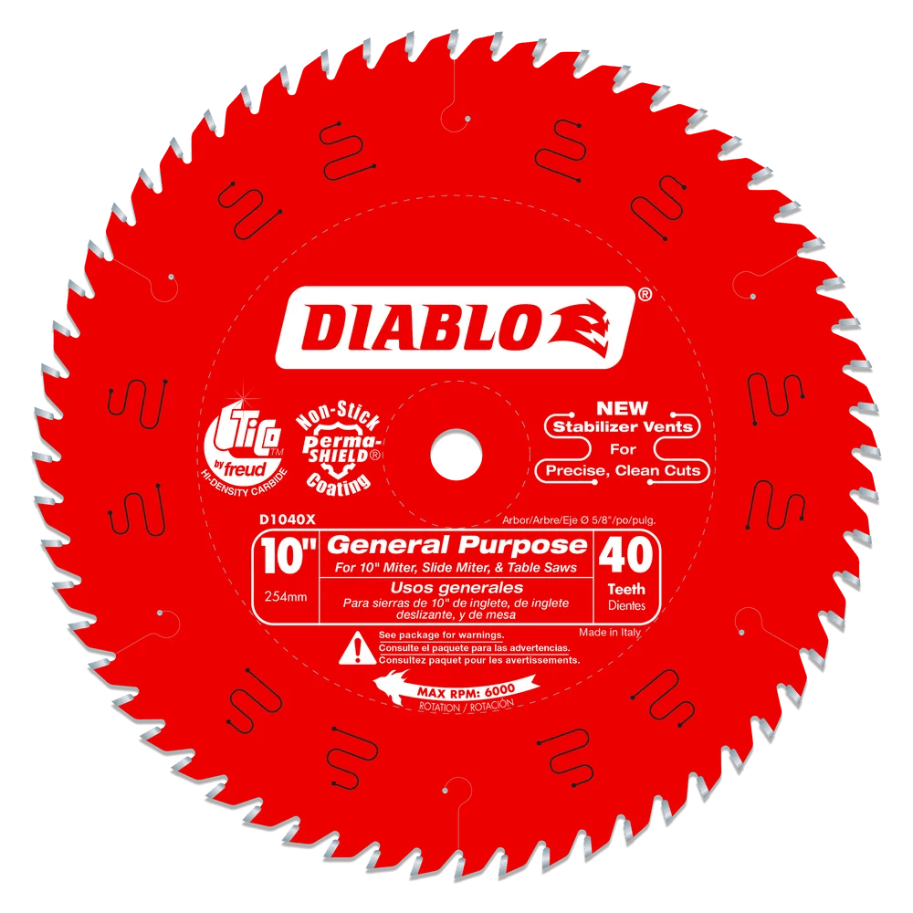 10 in. x 40 Tooth General Purpose Saw Blade - 8 per Order - Diamond Tool Store