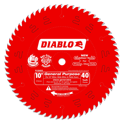 10 in. x 40 Tooth General Purpose Saw Blade - 10 Pack Diablo Tools