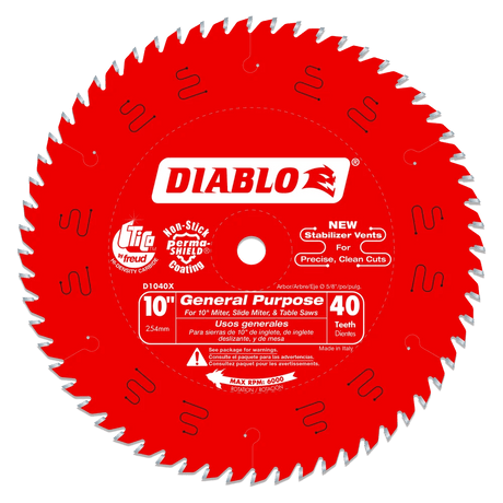 10 in. x 40 Tooth General Purpose Saw Blade - 10 Pack Diablo Tools