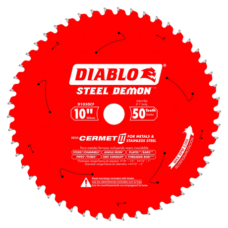 10 in. x 50 Tooth Cermet II Saw Blade for Metals and Stainless Steel - 5 pack Diablo Tools