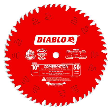 10 in. x 50 Tooth Combination Saw Blade - 6 per Unit Diablo Tools
