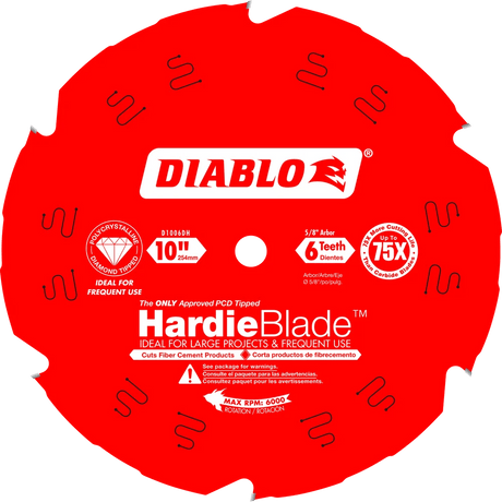 10 in. x 6 Tooth Fiber Cement - 3 per Order Diablo Tools