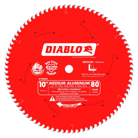 10 in. x 80 Tooth Medium Aluminum Saw Blade - 4 per Order Diablo Tools
