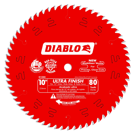 10 in. x 80 Tooth Ultra Finish Saw Blade - 5 per Order Diablo Tools