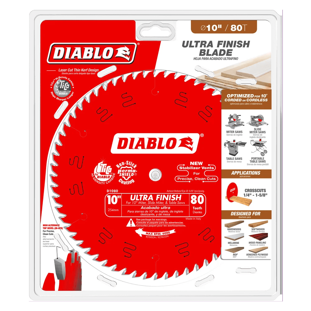 10 in. x 80 Tooth Ultra Finish Saw Blade - 5 per Order - Diamond Tool Store