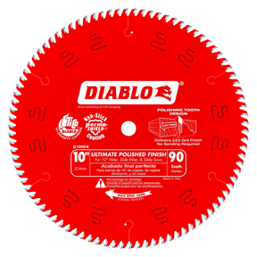 10 in. x 90 Tooth Ultimate Polished Finish Saw Blade - 4 per Order Diablo Tools