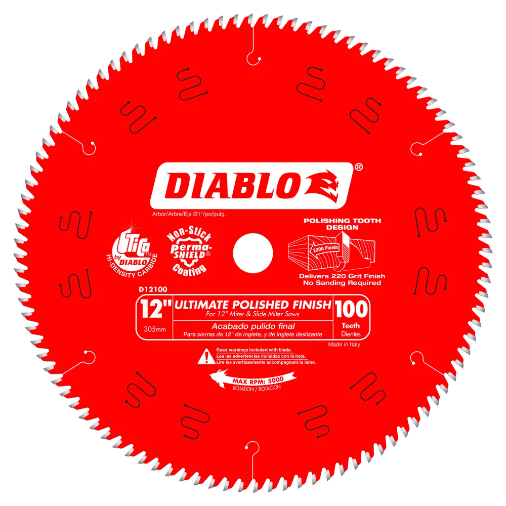 12 in. x 100 Tooth Ultimate Polished Finish Saw Blade - 4 per Order - Diamond Tool Store