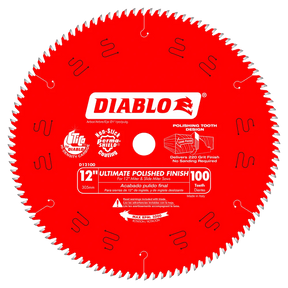 12 in. x 100 Tooth Ultimate Polished Finish Saw Blade - 4 per Order Diablo Tools