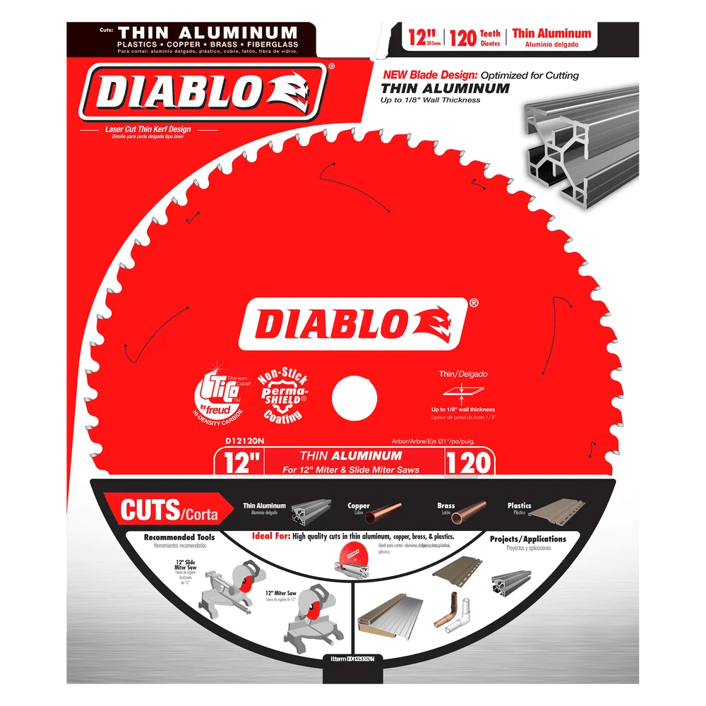 12 in. x 120 Tooth Thin Aluminum Cutting Saw Blade - 3 per Order Diablo Tools