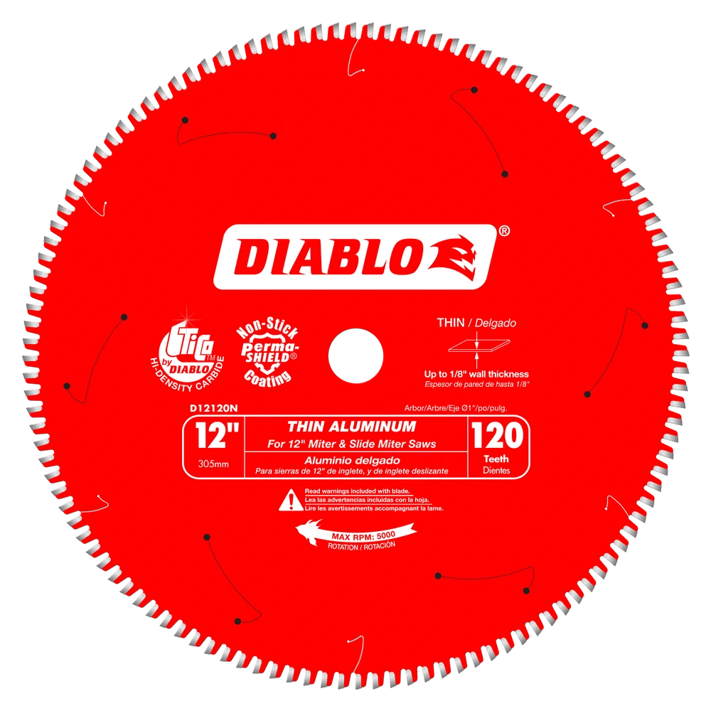 12 in. x 120 Tooth Thin Aluminum Cutting Saw Blade - 3 per Order Diablo Tools