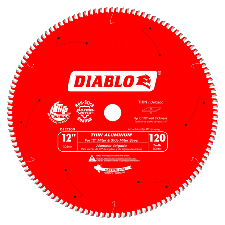 12 in. x 120 Tooth Thin Aluminum Cutting Saw Blade - 3 per Order Diablo Tools