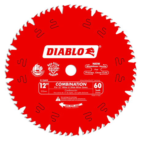 12 in. x 60 Tooth Combination Saw Blade - 5 per Order Diablo Tools