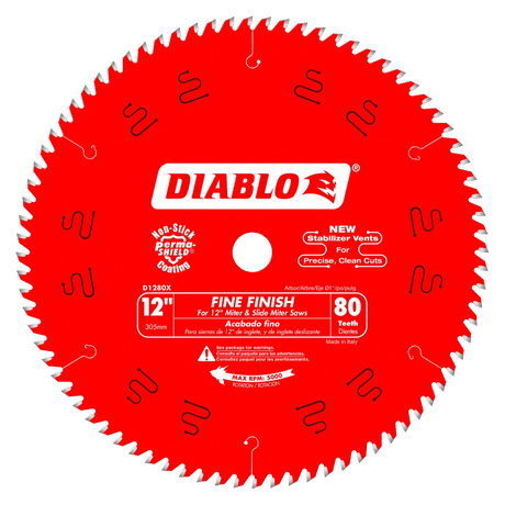 12 in. x 80 Tooth Fine Finish Saw Blade - 4 per Order Diablo Tools