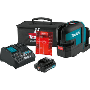 12V Max CXT® Lithium‑Ion Cordless Self‑Leveling Cross‑Line Red Beam Laser (2.0Ah) SK105DNAX Makita Kit