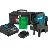 12V Max CXT® Lithium‑Ion Cordless Self‑Leveling Cross‑Line/4‑Point Green Beam Laser (2.0Ah) SK106GDNAX Makita Kit
