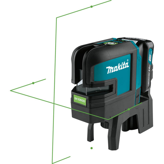 12V Max CXT® Lithium‑Ion Cordless Self‑Leveling Cross‑Line/4‑Point Green Beam Laser (2.0Ah) Makita