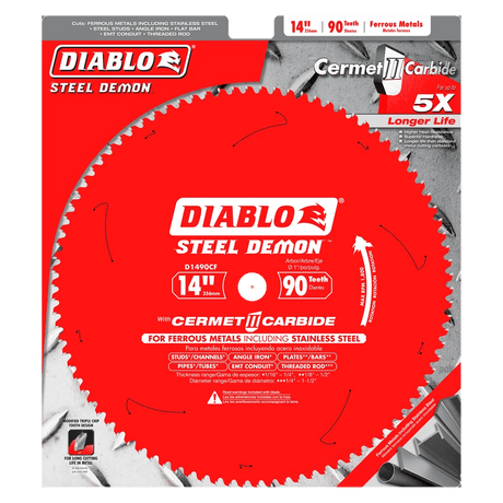 14 in. x 90 Tooth Cermet II Saw Blade for Metals and Stainless Steel - 2 per Order Diablo Tools