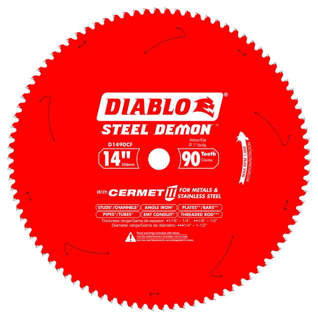 14 in. x 90 Tooth Cermet II Saw Blade for Metals and Stainless Steel - 2 per Order Diablo Tools