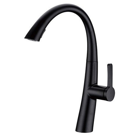 16 Inch Single Hole Pull-Down Pre-Rinse Kitchen Faucet DSF-16KPO00MBK Dakota Sinks Matte Black