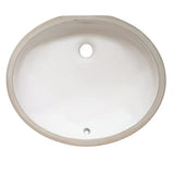 17×14 Porcelain Undermount Oval Lavatory Sink Dakota Sinks