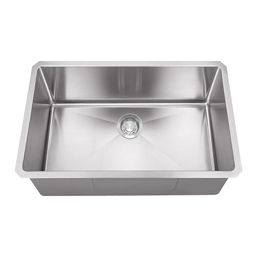 18g Micro Radius 30×18 Single Bowl Undermount Stainless Steel Kitchen Sink - Dakota Sinks
