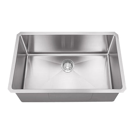 18g Micro Radius 30×18 Single Bowl Undermount Stainless Steel Kitchen Sink Dakota Sinks