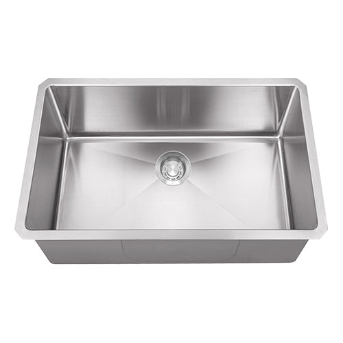 18g Micro Radius 32×18 Single Bowl Undermount Stainless Steel Kitchen Sink Dakota Sinks