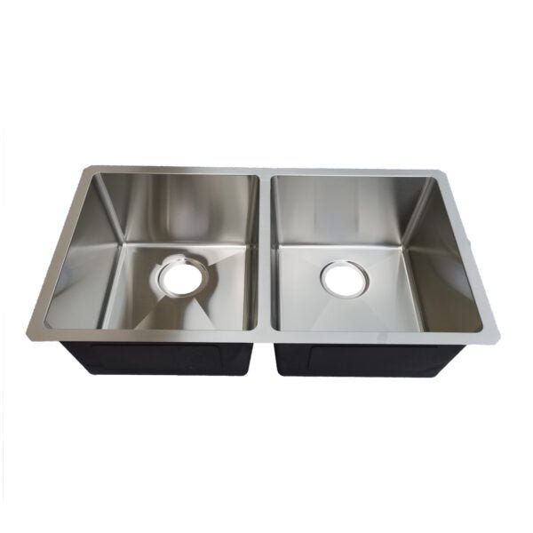 18g Micro Radius 50/50 Double Bowl Undermount Stainless Steel Kitchen Sink Dakota Sinks
