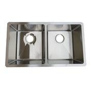 18g Micro Radius 50/50 Double Bowl Undermount Stainless Steel Kitchen Sink - Dakota Sinks